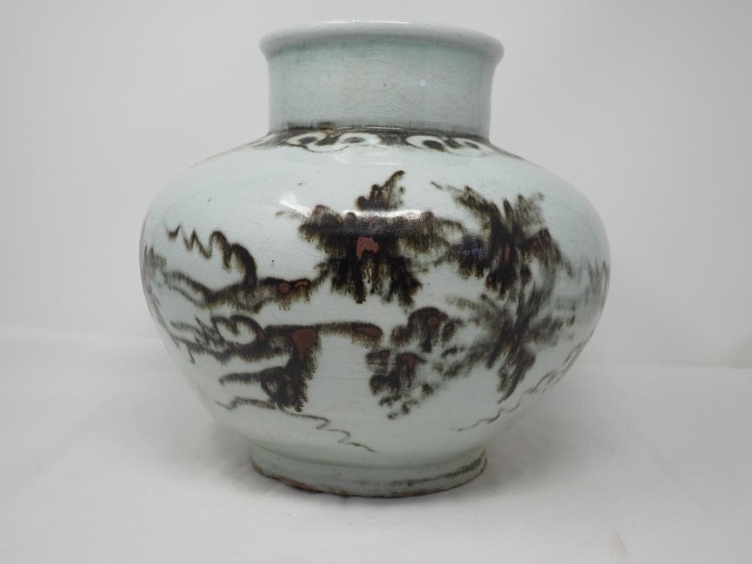 鉄絵　壷　花瓶　-SO