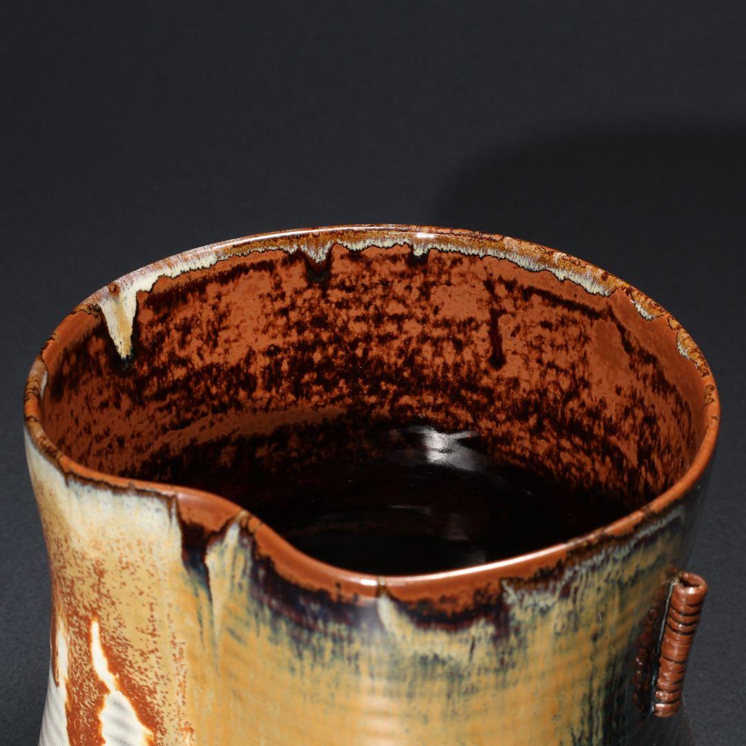 【茶道具】水指　高取　鬼丸雪山　共箱　6R1635ラ2