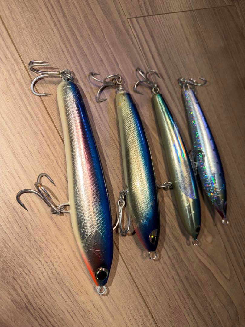 青物用 ウッド ルアーセット 4個　ダイビングペンシル　ヒラマサ　ブリ　マグロ