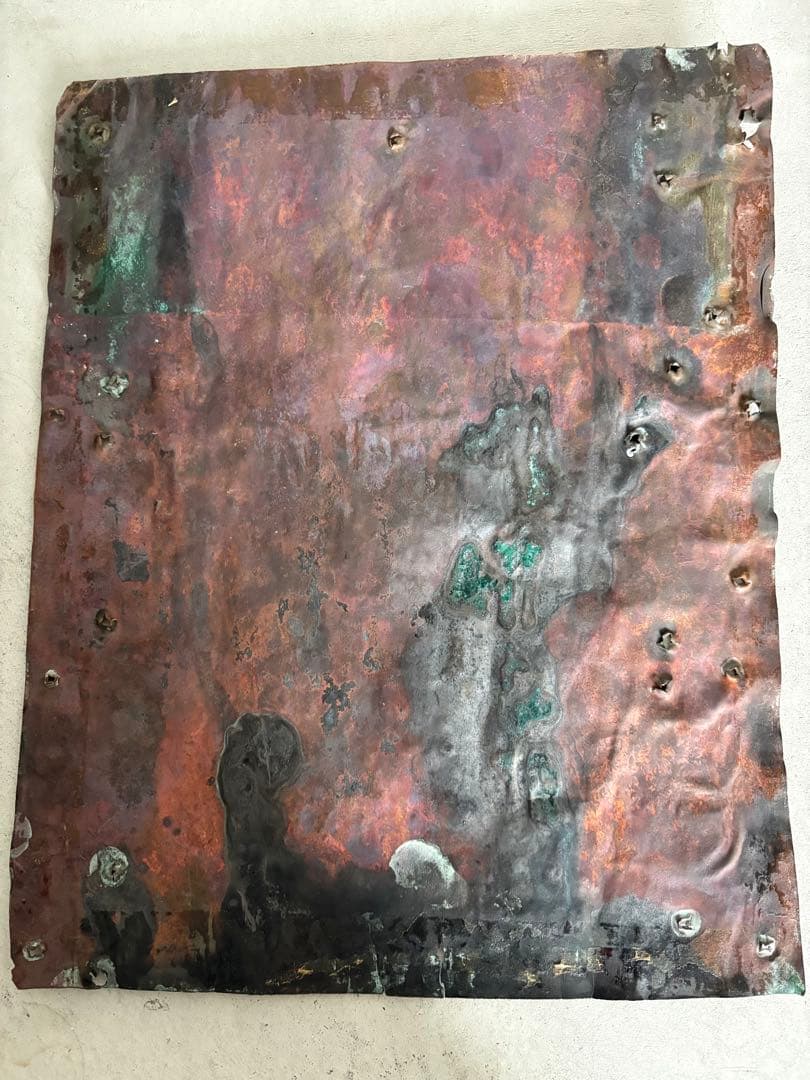 銅板　仏画　鳥に乗った仏様