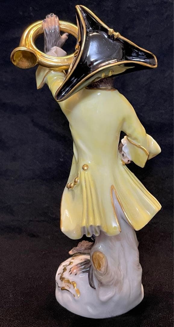 【美品 】マイセン 猿の楽団 ホルン レモンイエロージャケット1級品