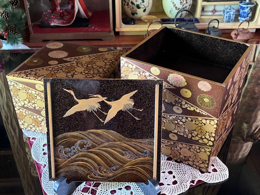 重箱 江戸後期 和骨董 自宅蔵出し 漆塗り漆器工芸品