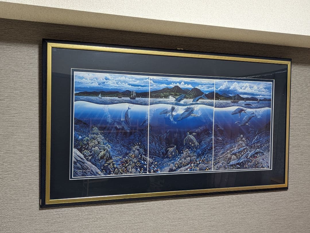 ロバート・リン・ネルソンの大判壁掛けマリンアート 額付き
