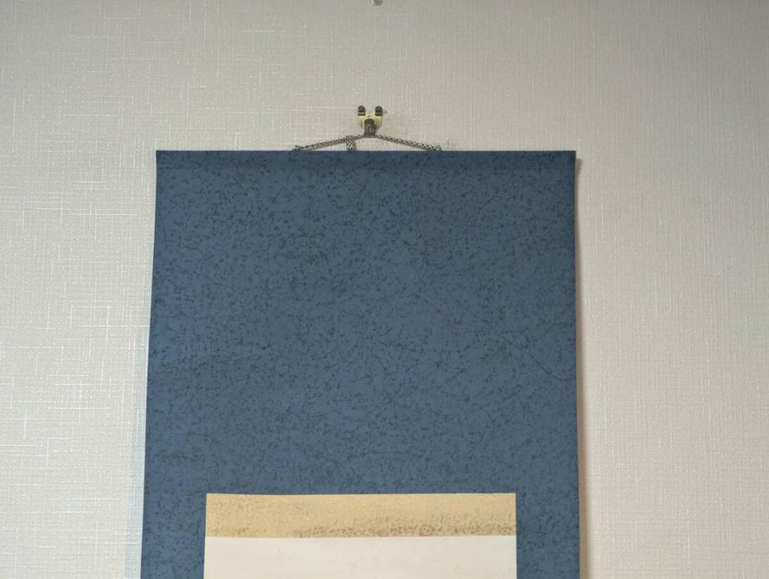 【真作】掛軸　秋草の美　繊細な桔梗と草　季節の彩り　和の風情を描く　Q172