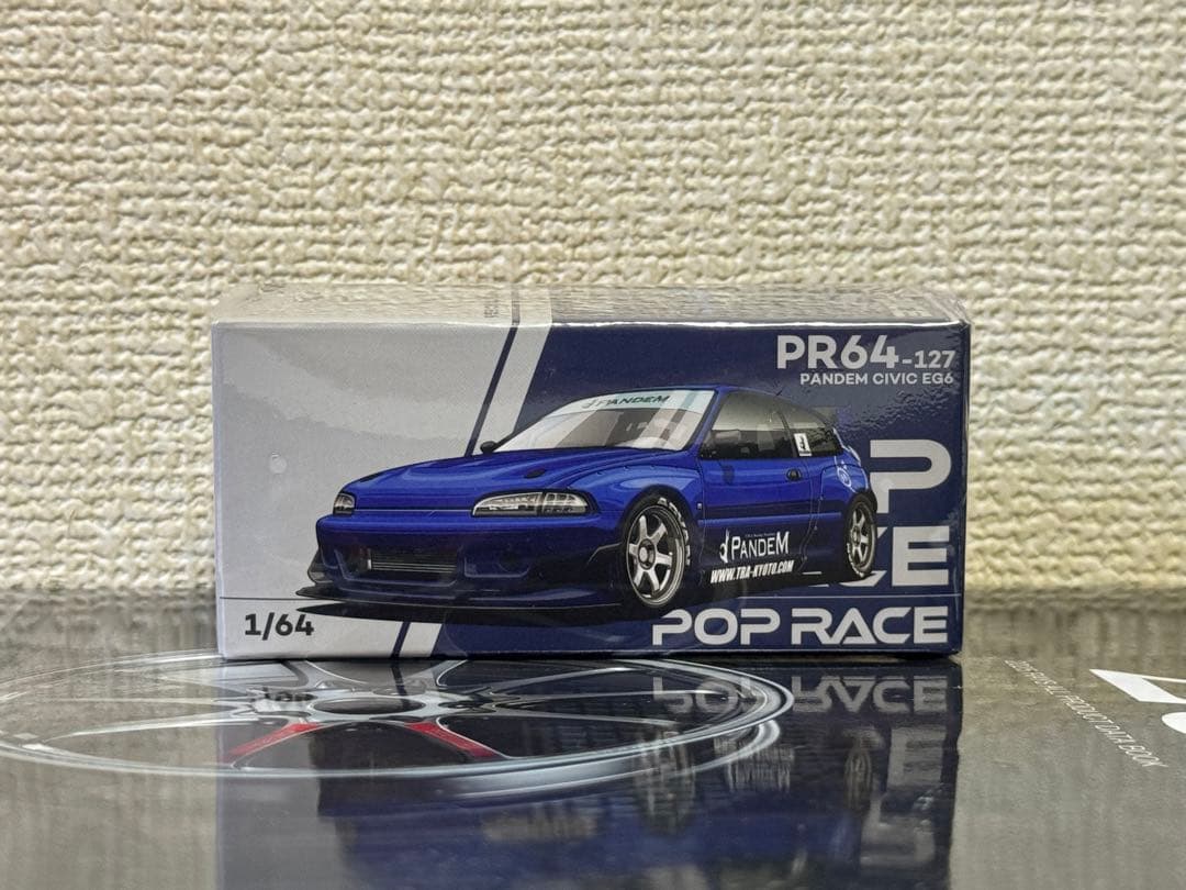 ミニカー Poprace 1/64 Honda PANDEM CIVIC EG6