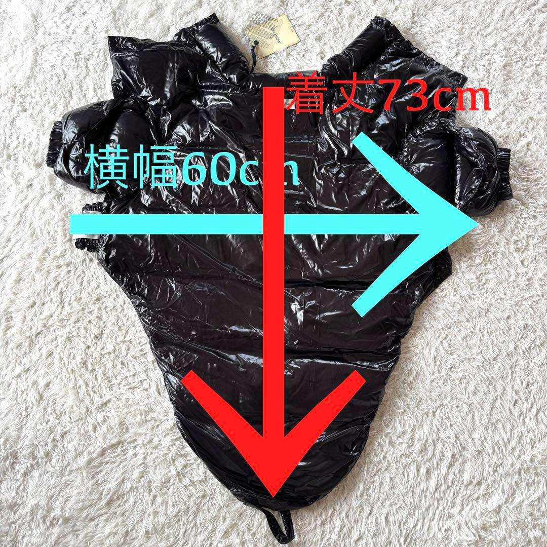 モンクレール 犬用 ダウンジャケット　3way フード　刺繍ロゴ　ワッペン　黒