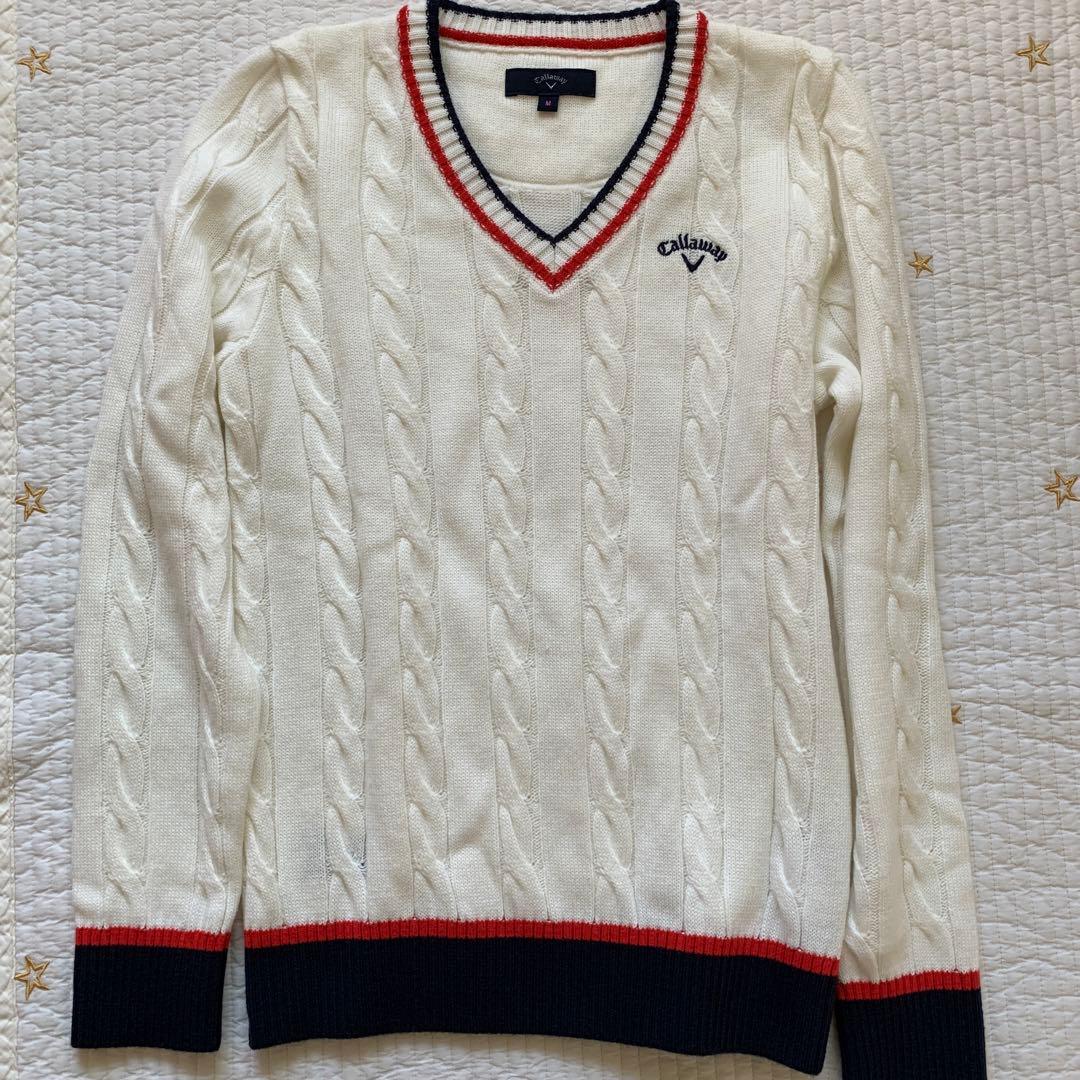 Callaway レディース セーター M ホワイト ケーブルニット 匿名配送