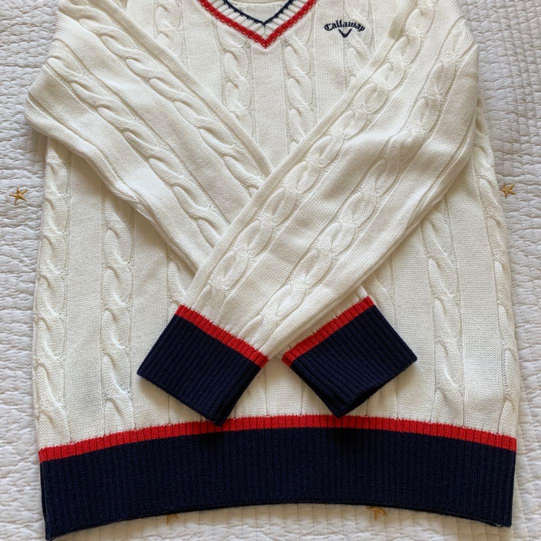 Callaway レディース セーター M ホワイト ケーブルニット 匿名配送