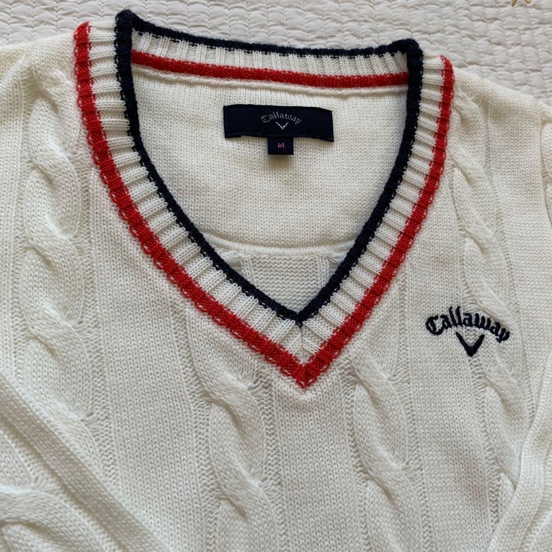 Callaway レディース セーター M ホワイト ケーブルニット 匿名配送