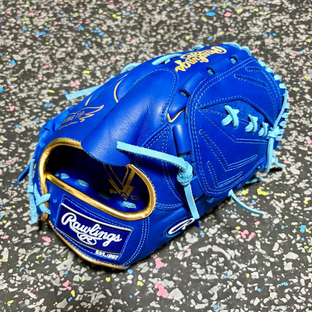 ローリングス 投手用 軟式用 グローブ ハイパーテック ブルー ゴールド 野球