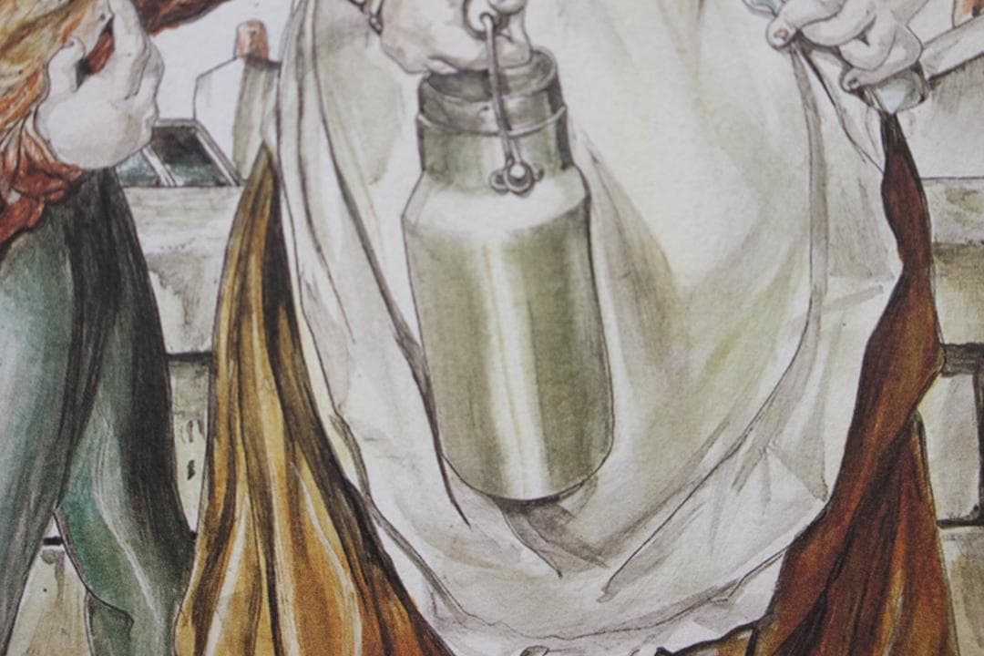 藤田嗣治 エスタンプリトグラフ「二人の少女」 30/250