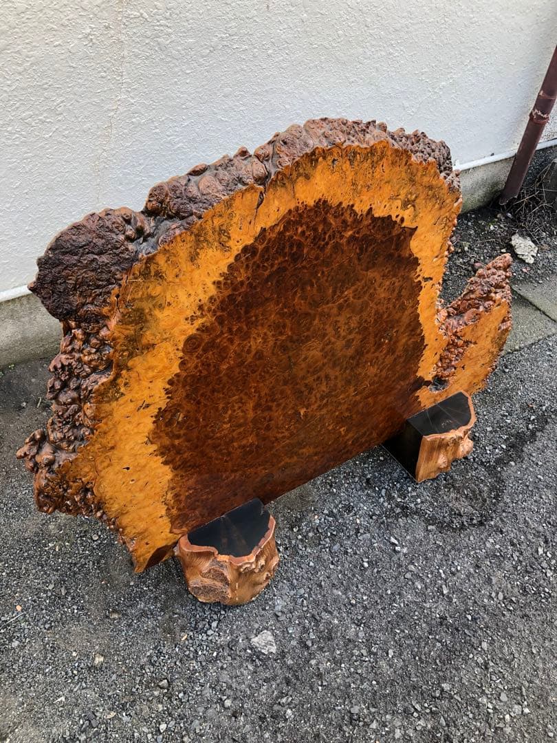 花梨 瘤 玉杢 縮杢 一枚板 衝立 つい立 オブジェ 仕切り 飾り物 葡萄杢