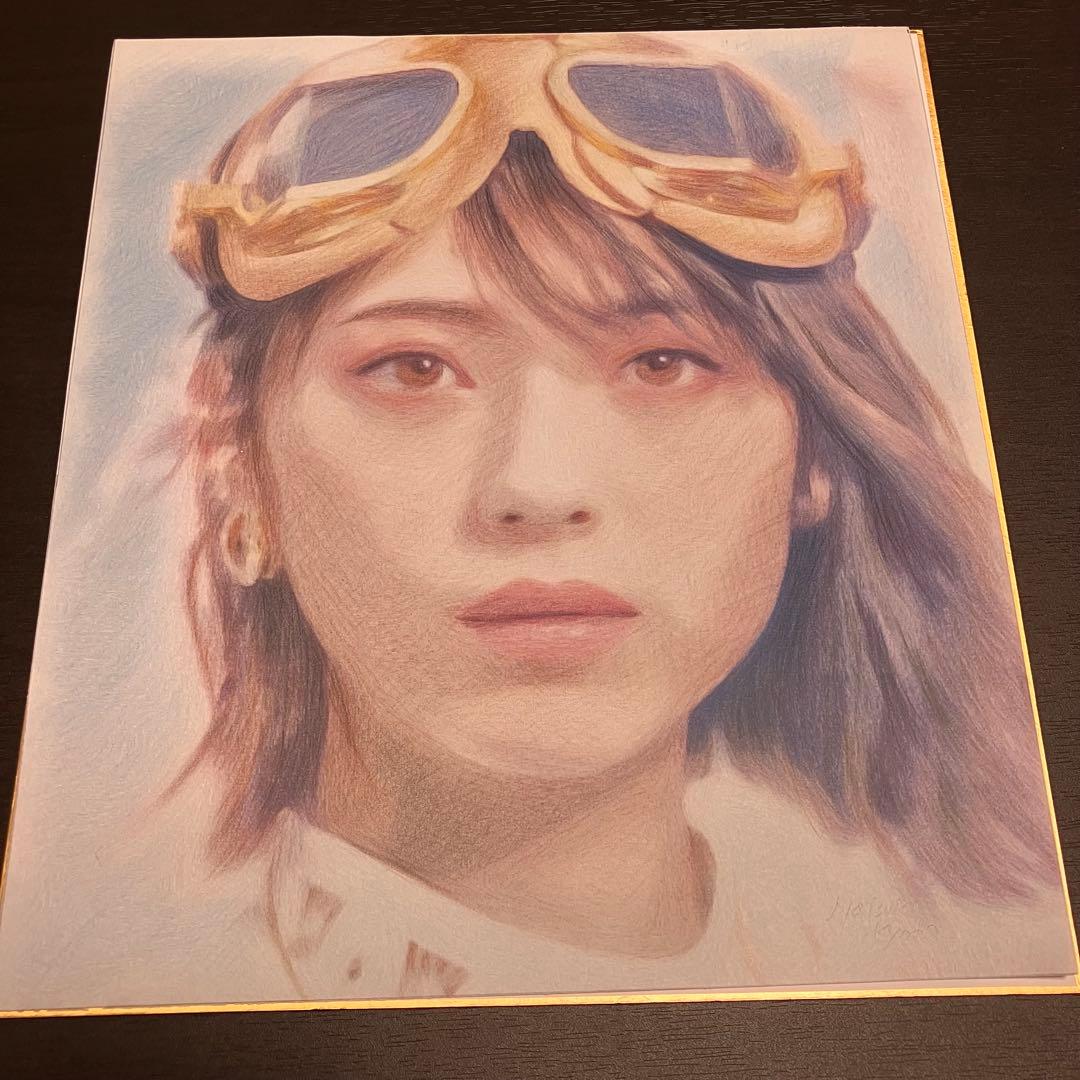 資生堂　マジョリカマジョルカ　額装品　額縁寸法32cm×29cm×1.5㎝色鉛筆