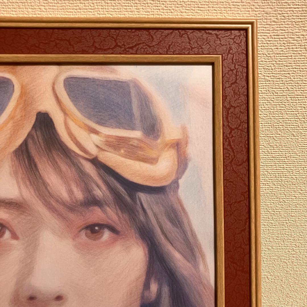 資生堂　マジョリカマジョルカ　額装品　額縁寸法32cm×29cm×1.5㎝色鉛筆