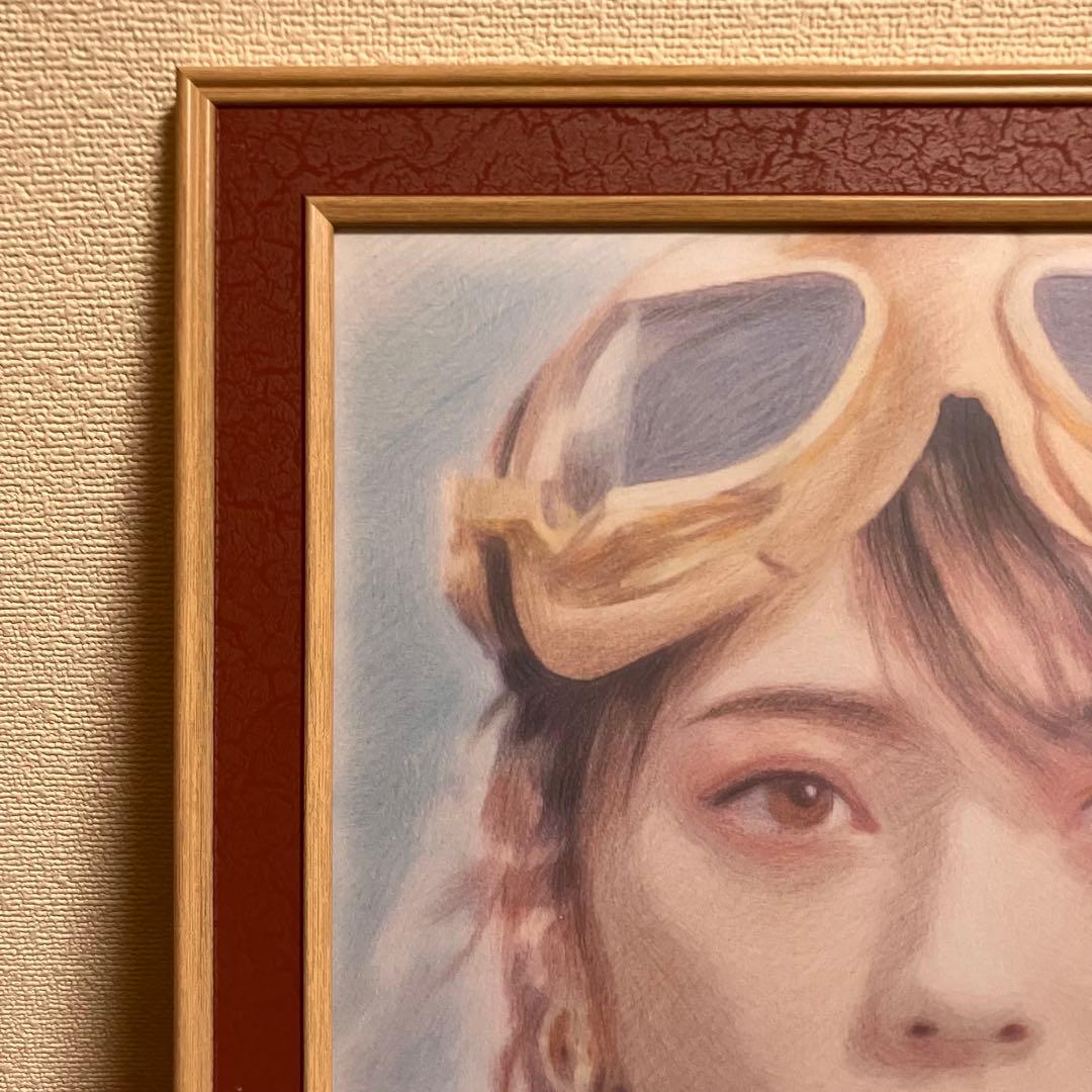 資生堂　マジョリカマジョルカ　額装品　額縁寸法32cm×29cm×1.5㎝色鉛筆