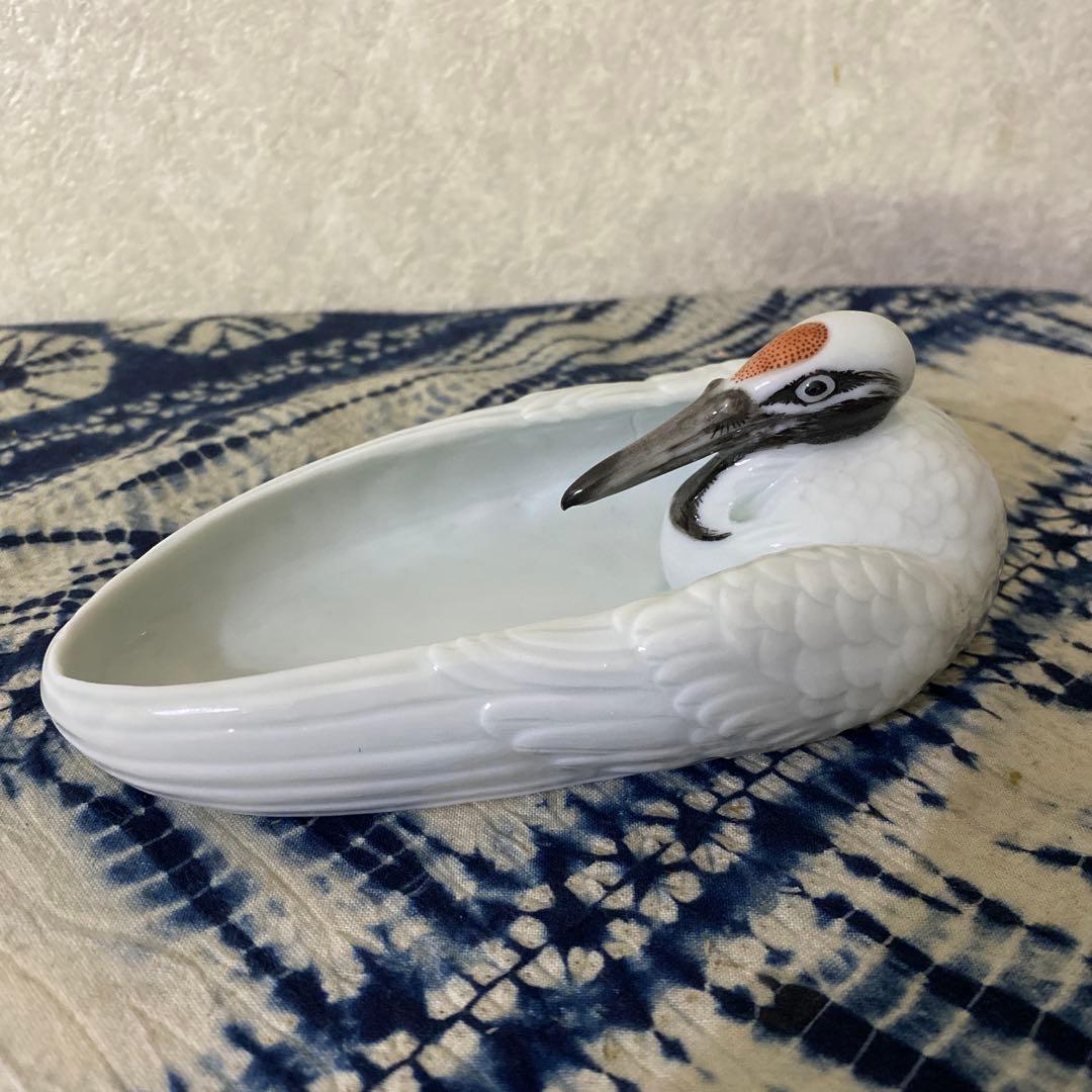 真葛香山　鶴　小物入れ