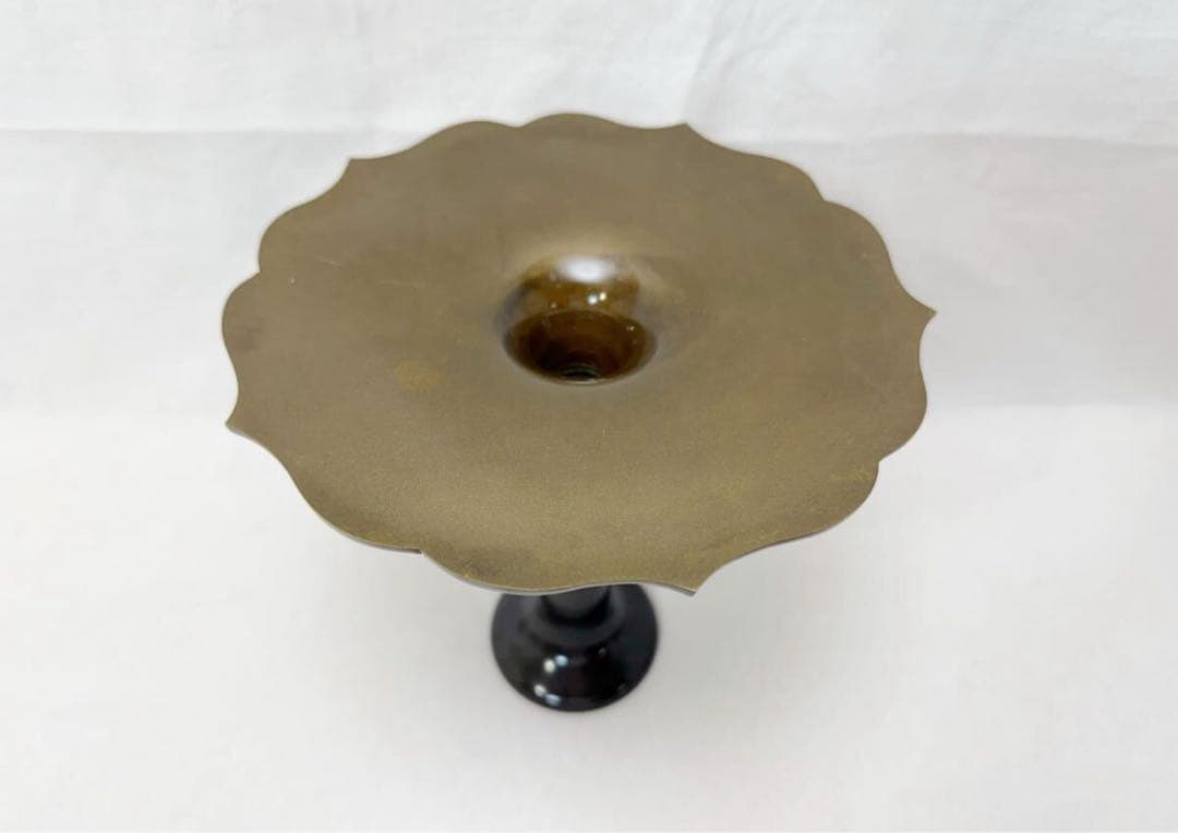 ほぼ未使用 華道具 銅 桔梗一文字花入 重さ約:0.8kg 銅印 生け花 紙箱