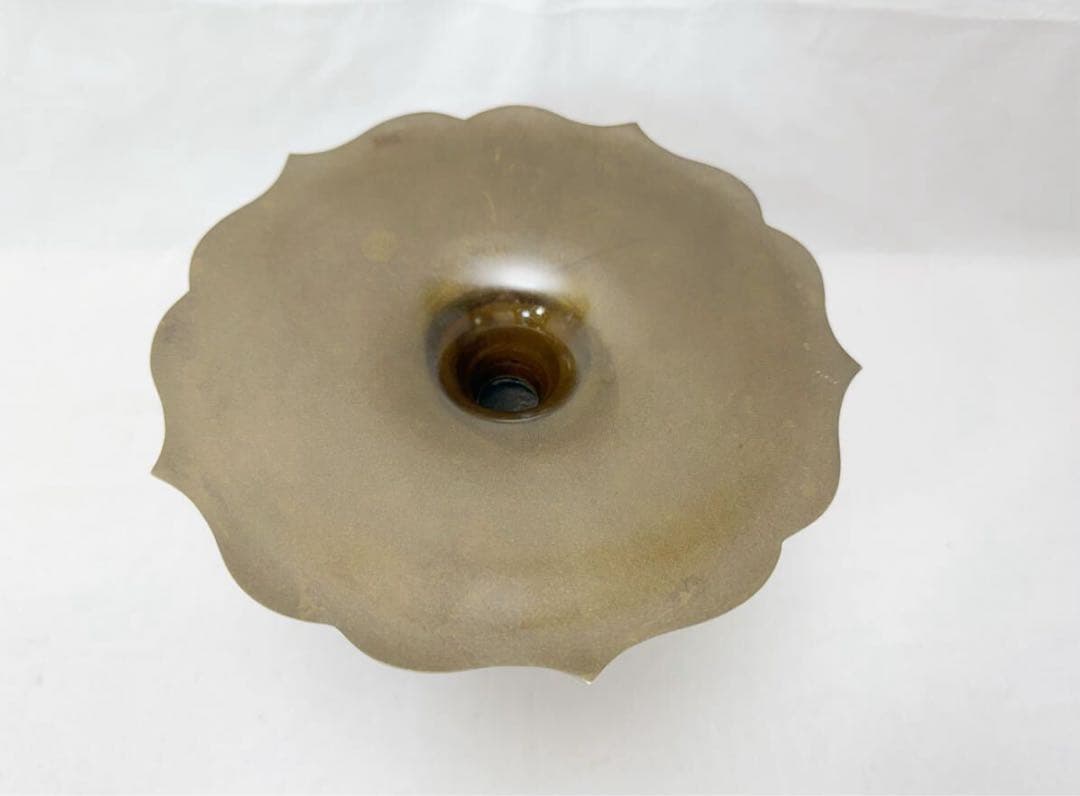 ほぼ未使用 華道具 銅 桔梗一文字花入 重さ約:0.8kg 銅印 生け花 紙箱