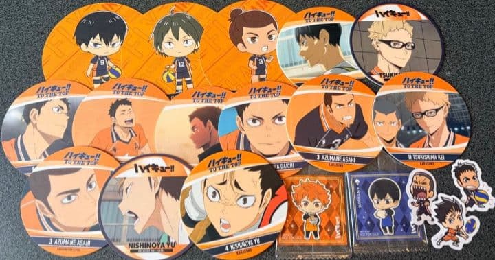 ハイキュー 烏野 日向 影山 月島 西谷 クリアファイル 缶バッジ ステッカー