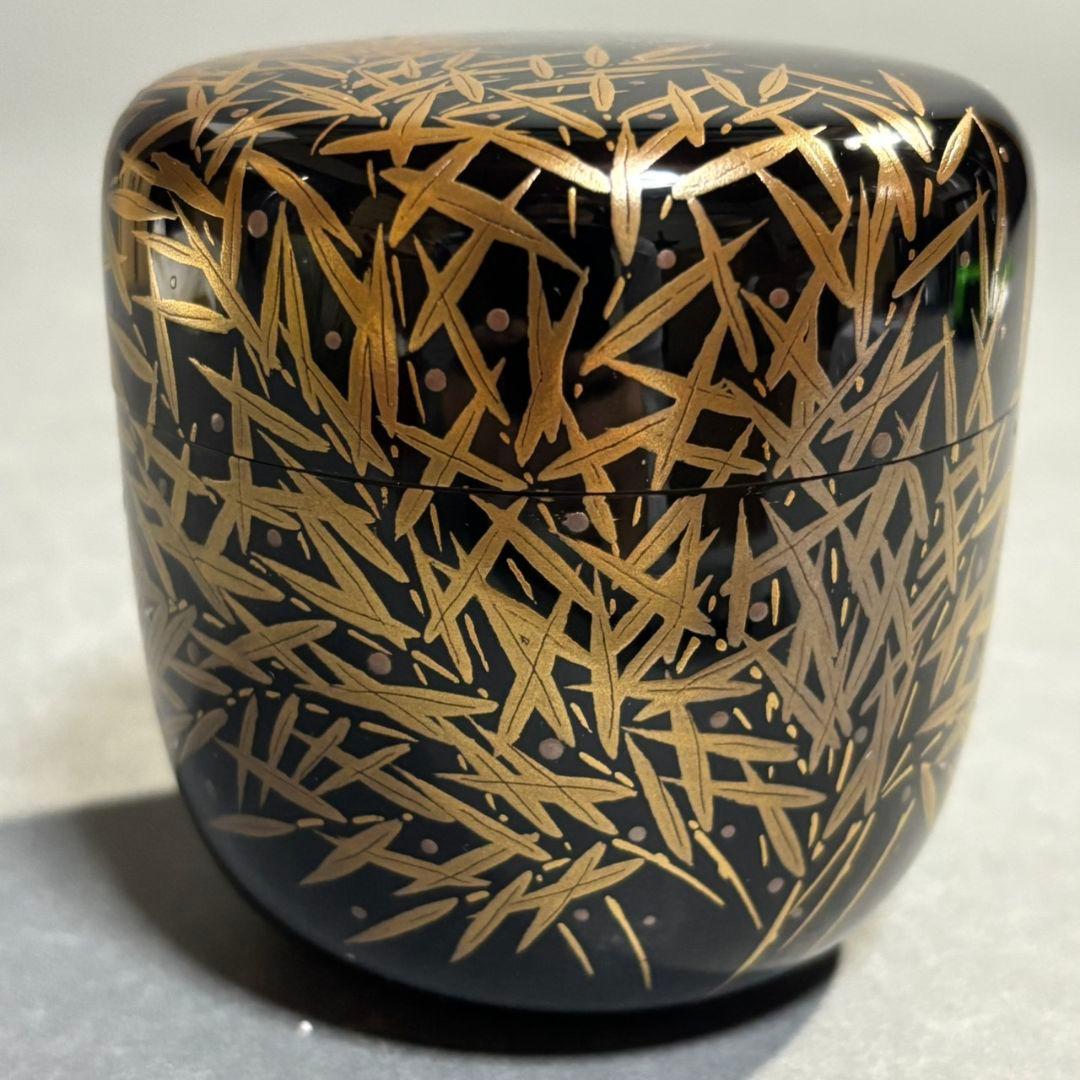 坂下好晴　笹露蒔絵　棗　共箱