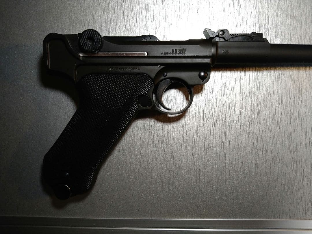 作動快調な美品！タナカ　ルガーＰ０８　８インチアーティラリー　ＨＷ樹脂！ガスブロ