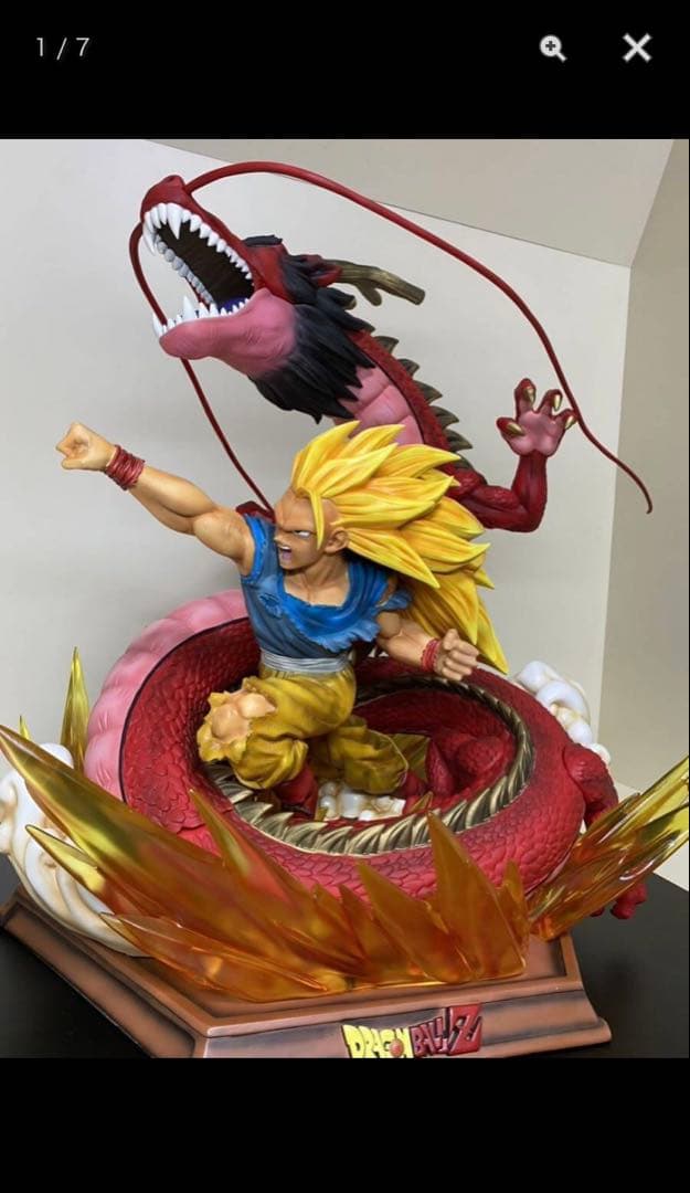 ドラゴンボール ガレージキット　スーパーサイヤ人3 龍拳リペイント品GT 完成品