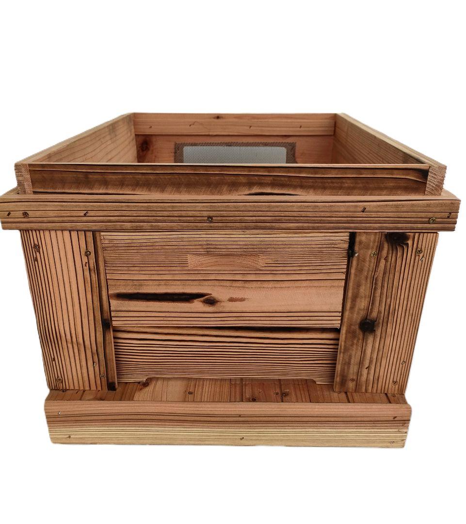 みつばち 巣箱 西洋ミツバチ 焼杉 蓋上防水板張り（10枚箱）