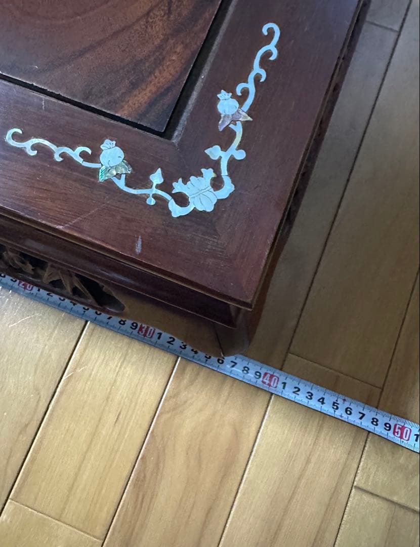 天然木 木製 飾り台(飾台)彫刻 花台 W36cm×H36cm×18cm