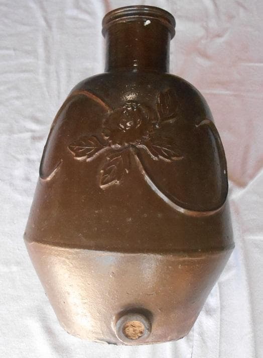 花入り 　古い甕　酢甕　　　骨董品　花瓶