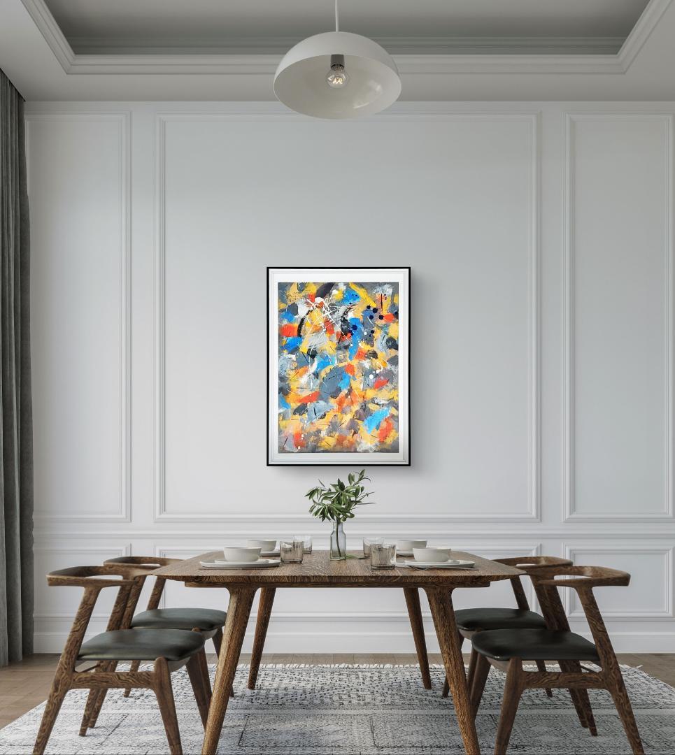 【専用】ランダムウォーク/ 抽象画 額縁セット 63×46㎝ モダンアート