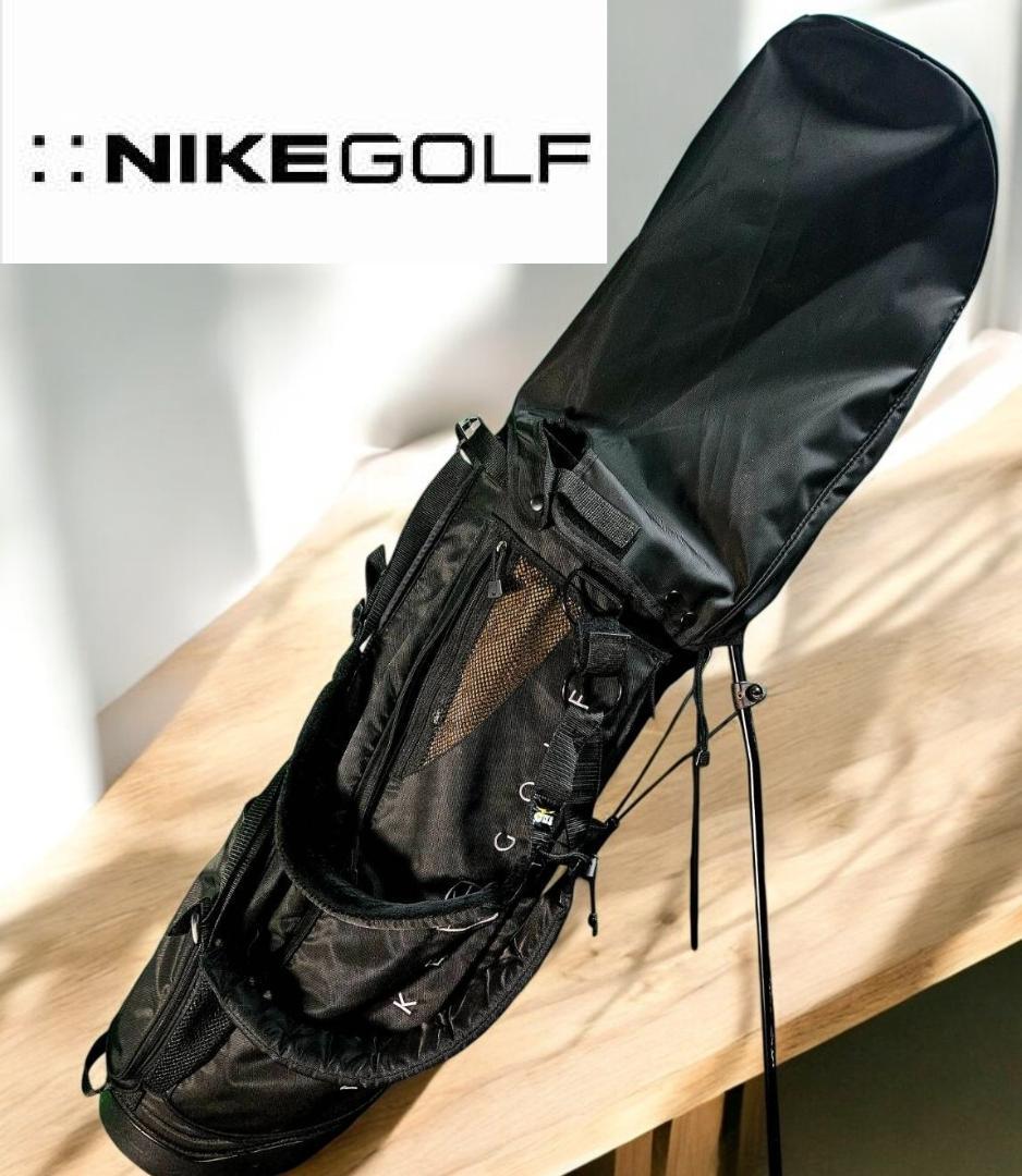 送料無料/美品　NIKE GOLF高級軽量タイプ スタンド式キャディ BKｘBR