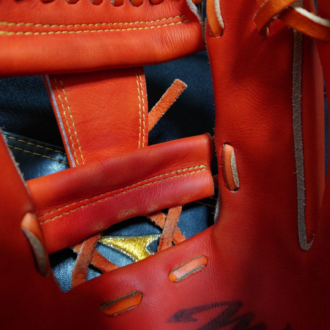 ※ひー ミズノプロ硬式グローブ内野手用オレンジ日本製ジャイアンツ坂本モデル