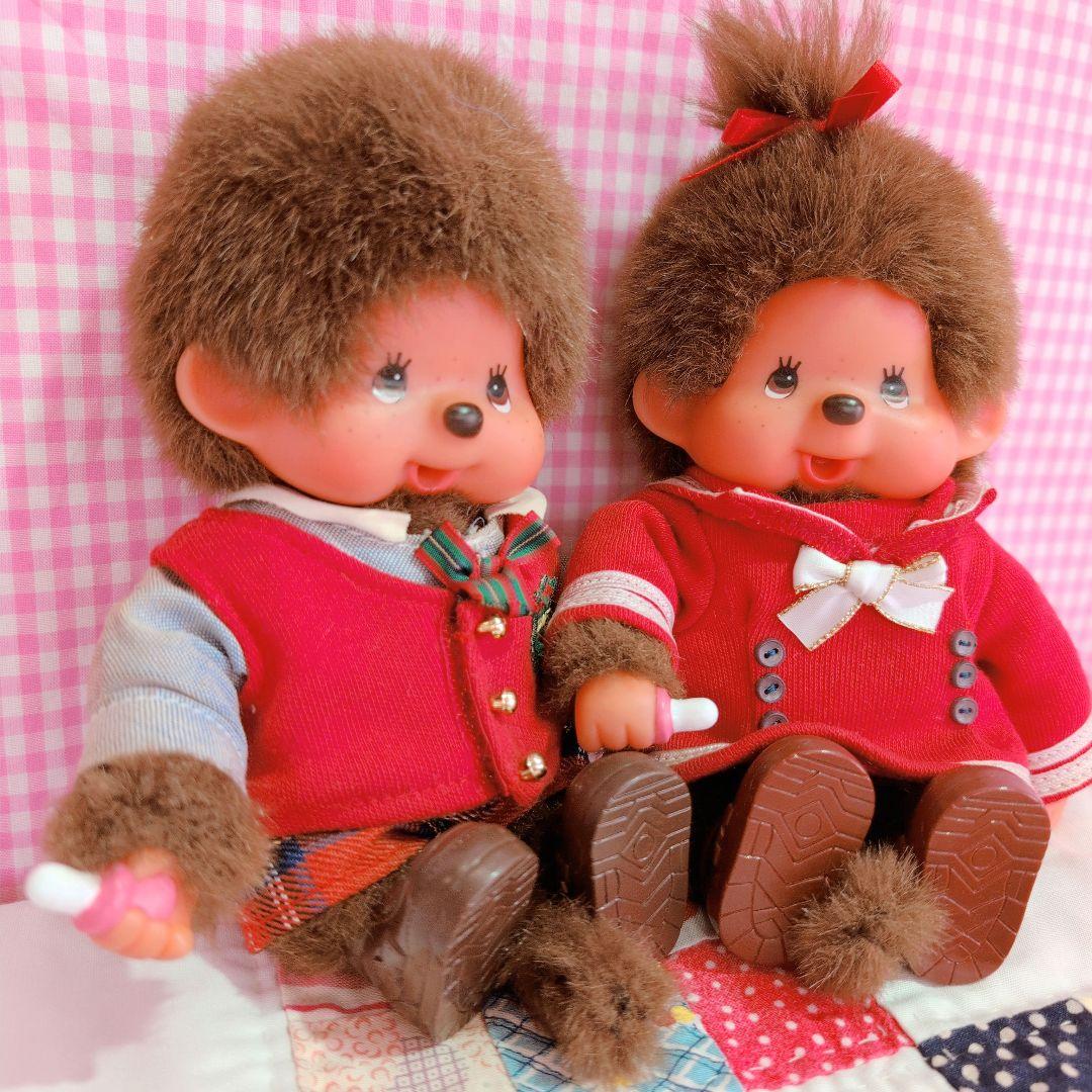 モンチッチ/sekiguchi/ぬいぐるみペア/セーラー服/赤/昭和レトロ