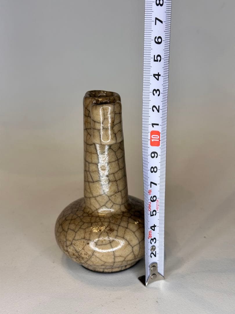 中国 宋代 哥窯 貫耳瓶 花瓶 開片釉 古陶磁 骨董品 時代物