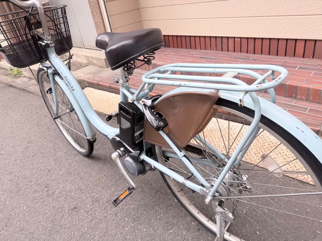 大阪府　ブリヂストン　自転車 水色 シティタイプ 前面バスケット付き