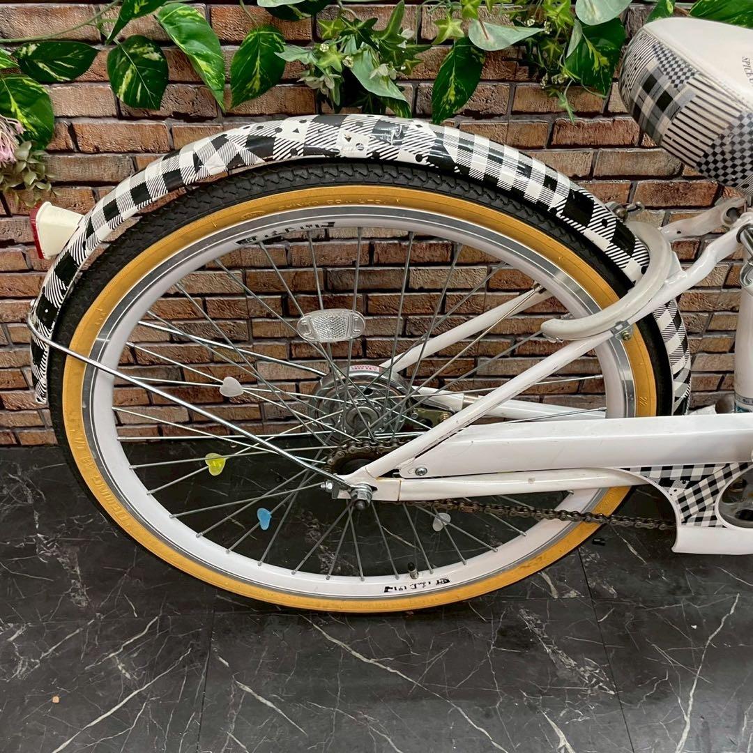 【72】子供用自転車 子供車 SPICEUP ホワイト 22インチ シングル