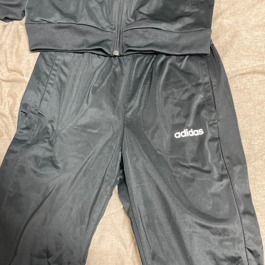 adidas ブラック ジャージ上下セット J/L