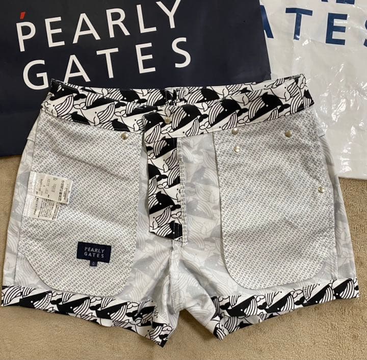 正規品パーリーゲイツ人気完売くじらプリントレディースショットパンツサイズ0
