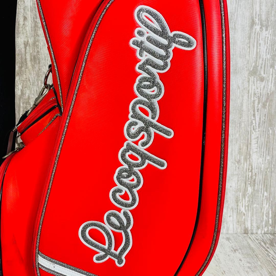 le coq sportif レディース　キャディバッグ　レッド　シルバーラメ