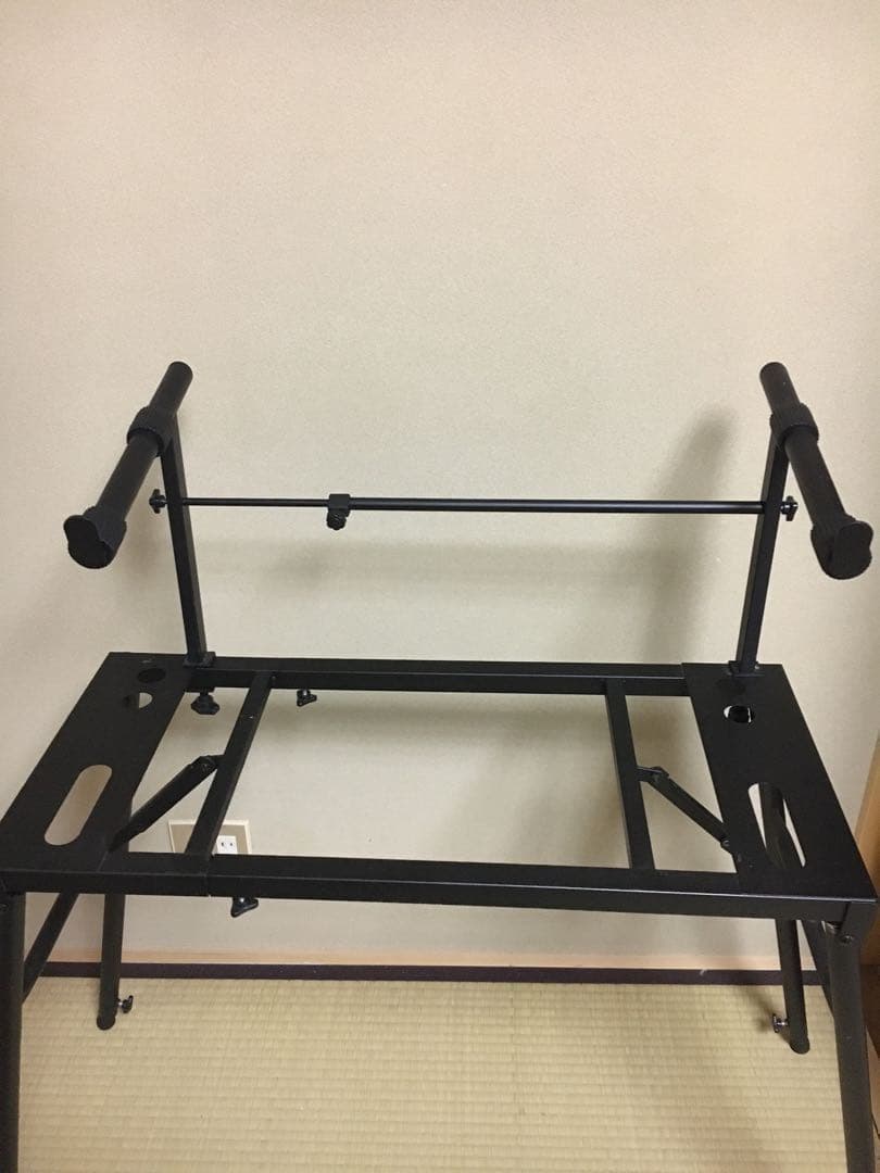 2段　キーボードスタンド ブラック 高さ横の調整可能