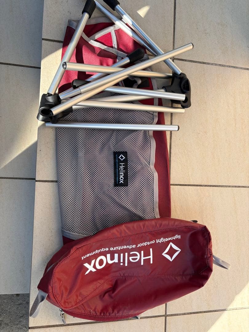 Helinox アウトドアチェア レッド グレー