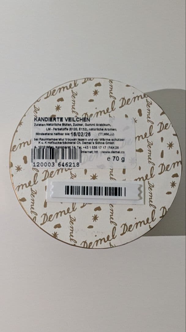 【新品】Demel （デメル）スミレの砂糖漬け 大（70g）　ウィーン　贈答向