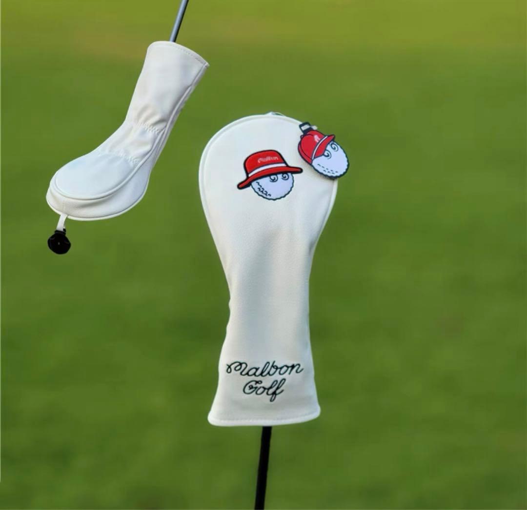 【大人気値下げ新品4点セット】Malbon Golfマルボンゴルフクラブカバー白