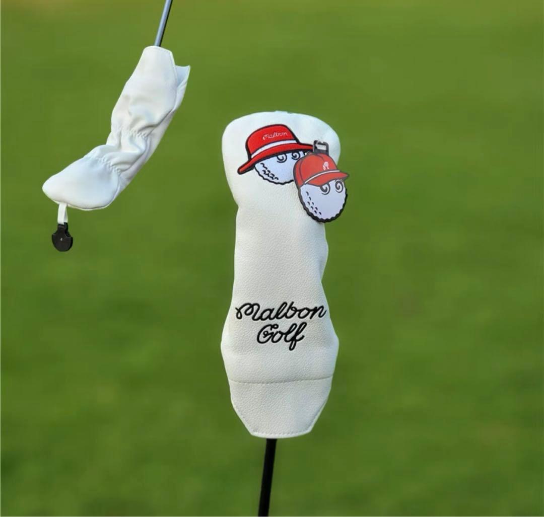 【大人気値下げ新品4点セット】Malbon Golfマルボンゴルフクラブカバー白