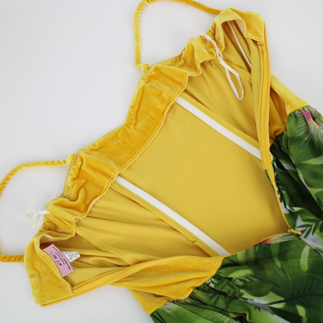 【フラダンス用衣装 美品 ベロアドレス】ハワイ製 CC FASHION