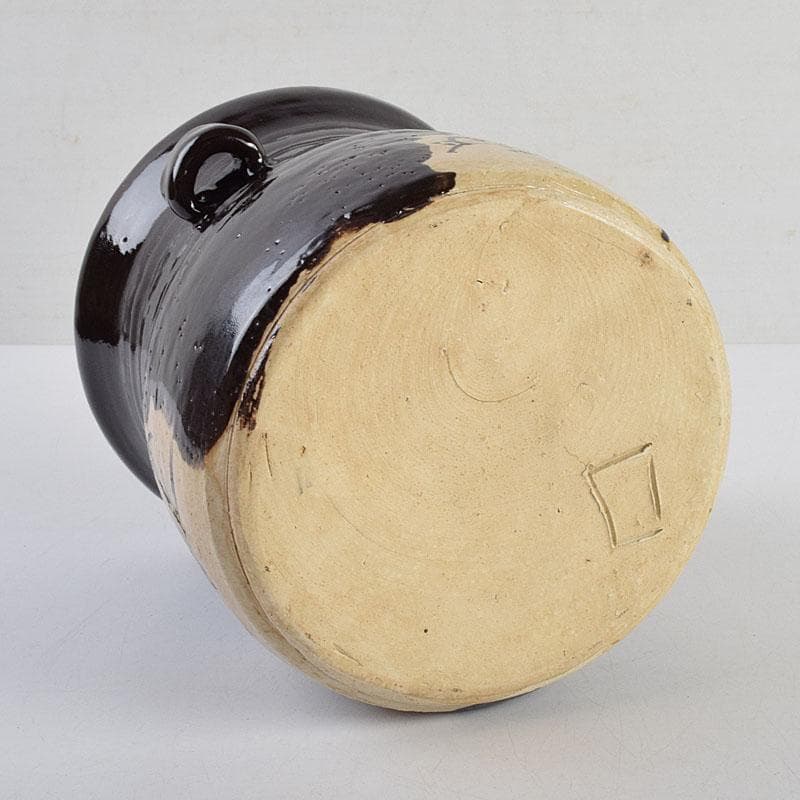 北大路魯山人作　黒織部　花草文　水指　銘清風　清水公照極め箱　M　R9402H