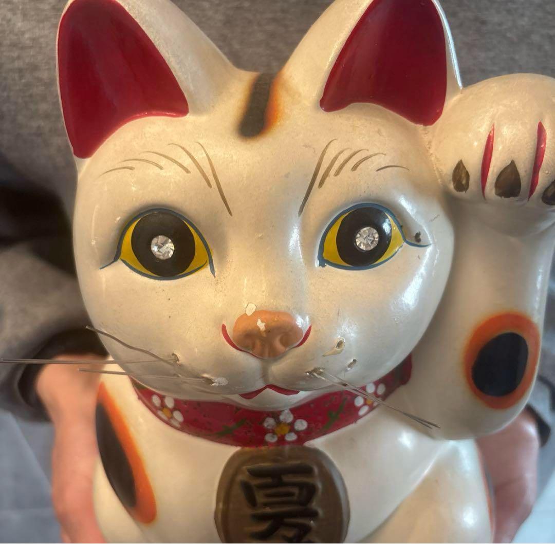 50年代ヴィンテージ大きな瞳、まつ毛が美しい大きな招き猫