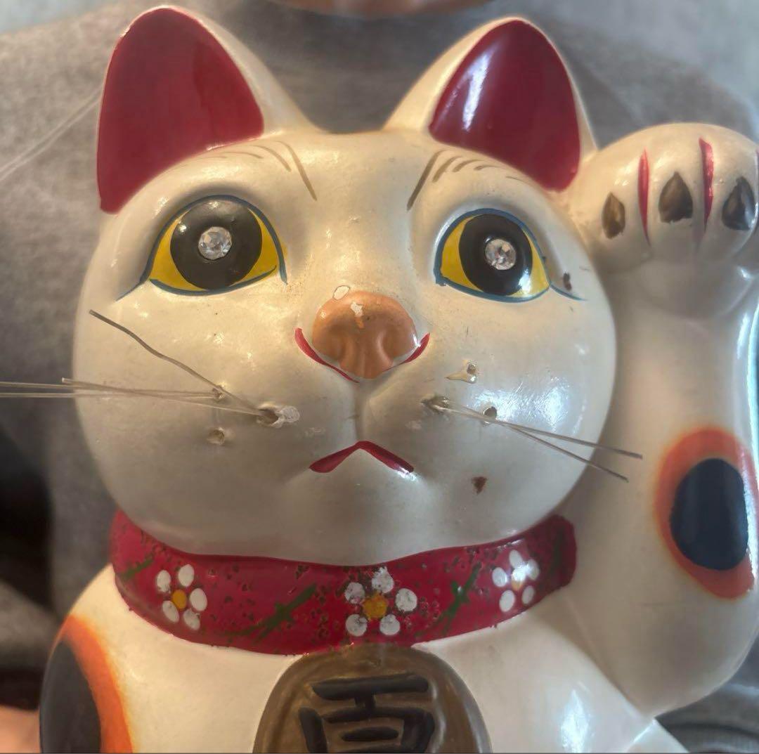 50年代ヴィンテージ大きな瞳、まつ毛が美しい大きな招き猫