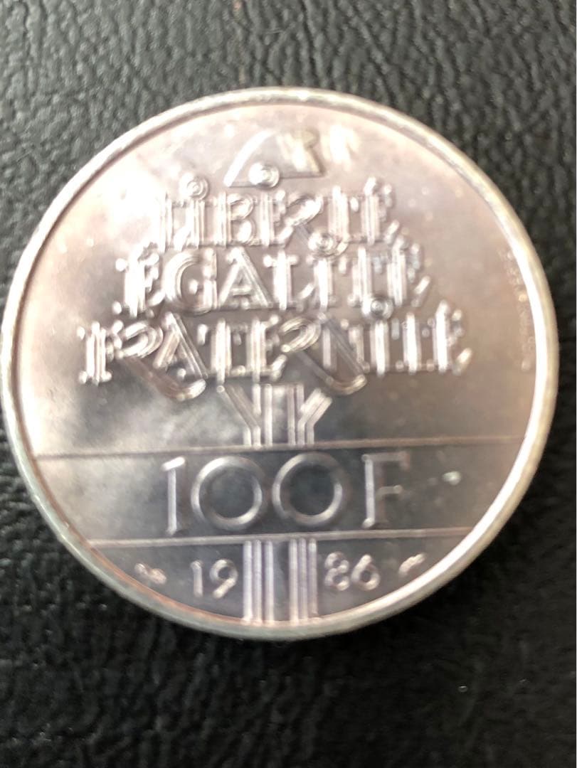 純銀　自由の女神 100フラン 1986年