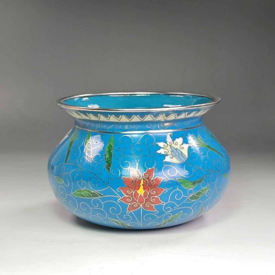 イ884 健水『黄井仁作』『鵬雲斎好　唐物七宝　健水　共箱』茶道具　こぼし　茶受